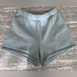 Aritzia TNA High Waisted Sweat Shorts in Light Turquoise